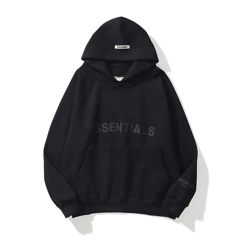 Essentials Casual Black Hoodie