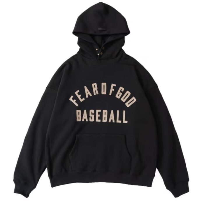Essentials Fear Of God Baseball Hoodie – Black