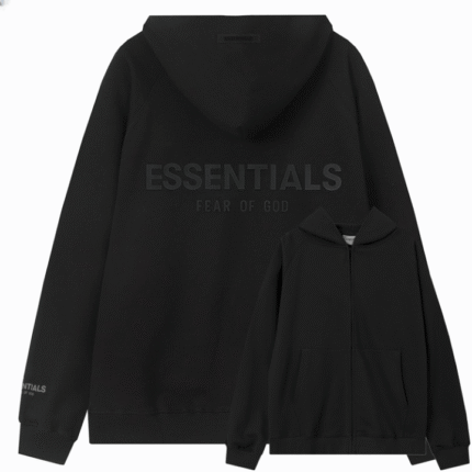Essentials Fear Of God Full Zip Hoodie – Black