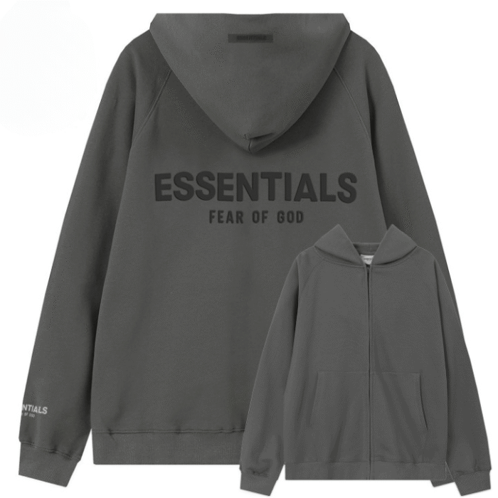 Essentials Fear Of God Full Zip Hoodie – Grey