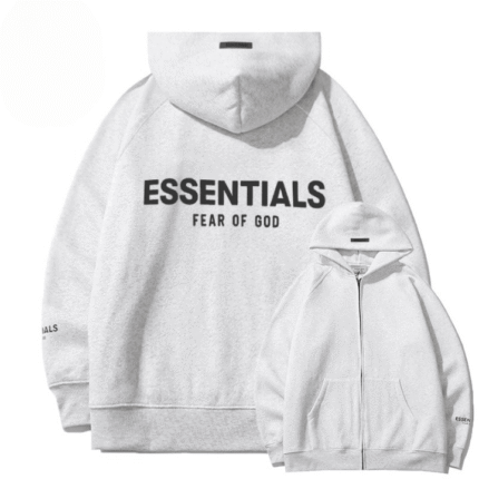 Essentials Fear Of God Full Zip Hoodie – White