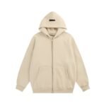 Essentials Fear Of God Zip Hoodie – Light Beige