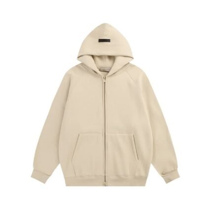 Essentials Fear Of God Zip Hoodie – Light Beige