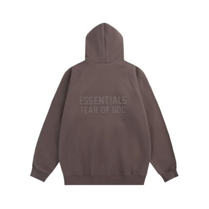 Essentials Fear Of God Zip Hoodie – Dark Brown