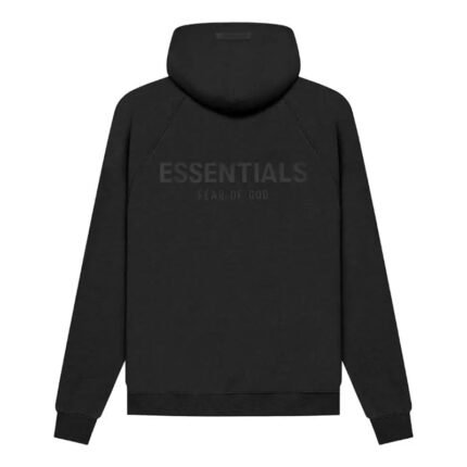 Essentials Fear of God Pull Over Black Hoodie