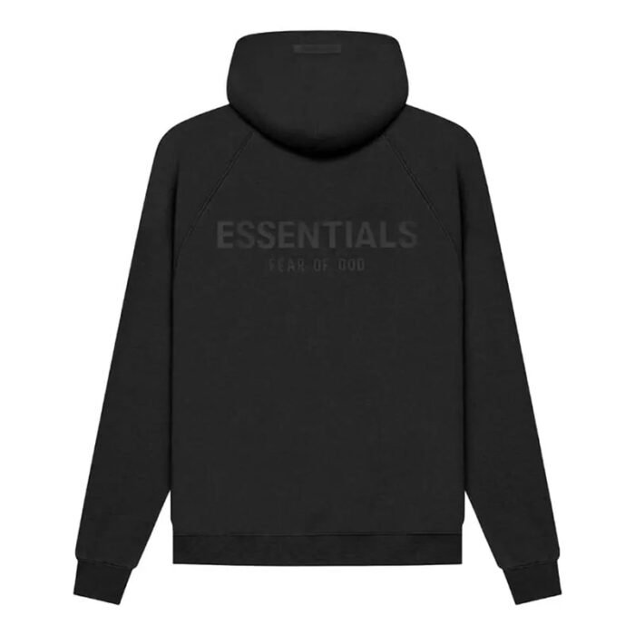 Essentials Fear of God Pull Over Black Hoodie