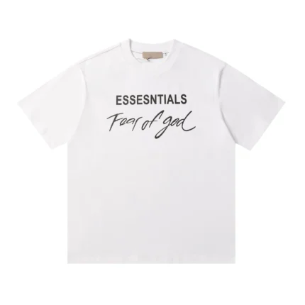 Essentials Fear of God Script Logo T Shirt - White