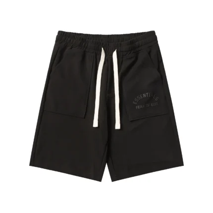 Essentials Fear of God Waffle Knit Shorts – Black