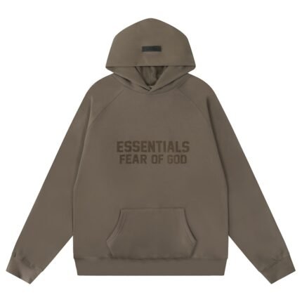 Essentials Flocked FOG Deep Coffee Hoodie