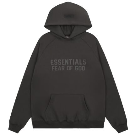 Essentials Flocked FOG Off Black Hoodie