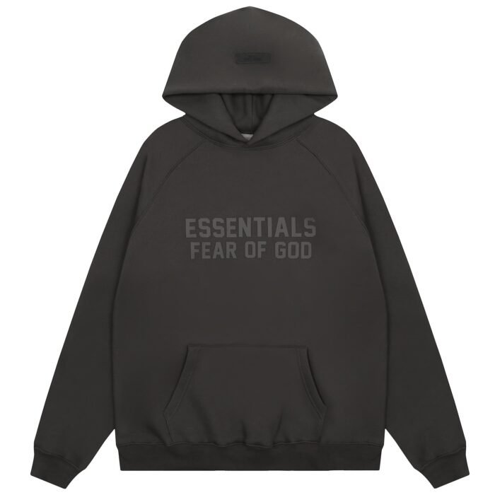 Essentials Flocked FOG Off Black Hoodie