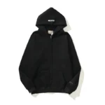 Essentials Full-Zip Hoodie – Black with Back Logo