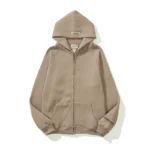 Essentials Full-Zip Hoodie – Camel with Back Logo