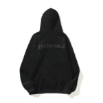 Essentials Full-Zip Hoodie – Black with Back Logo