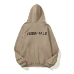 Essentials Full-Zip Hoodie – Camel with Back Logo