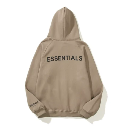Essentials Full-Zip Hoodie – Camel with Back Logo
