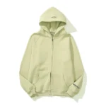 Essentials Full-Zip Hoodie – Matcha Green with Back Logo