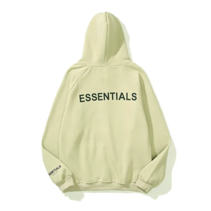 Essentials Full-Zip Hoodie – Matcha Green with Back Logo