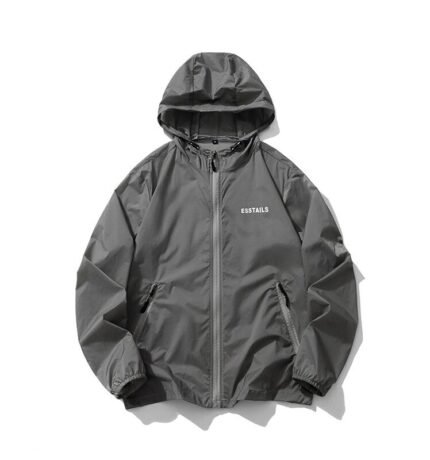 Essentials Graphic Hooded Coach Grey Jacket