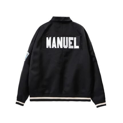 FEAR OF GOD Satin MANUEL Baseball Coaches Black Jacket