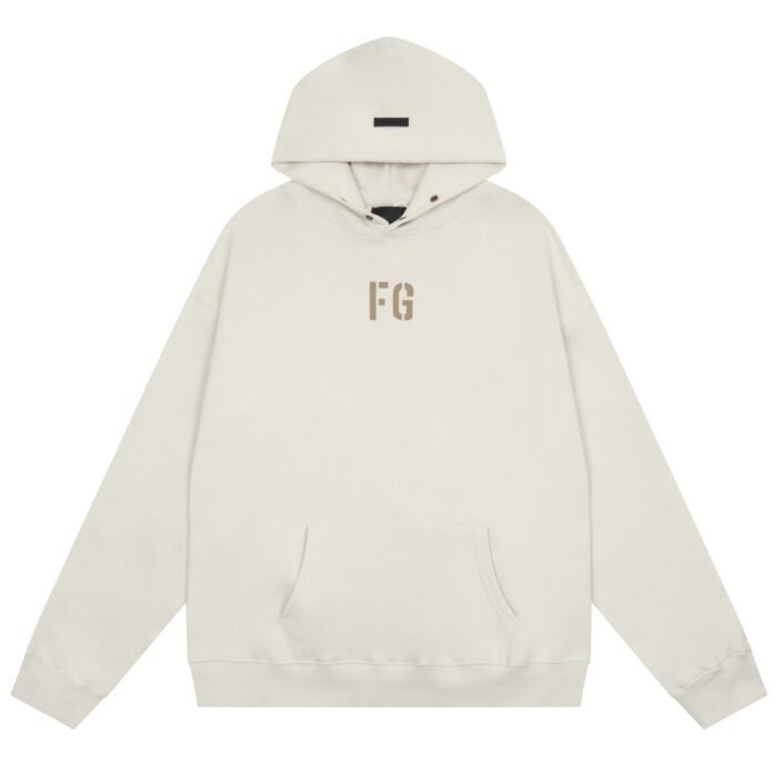 FG Logo Fear Of God Essentials Vintage White Hoodie