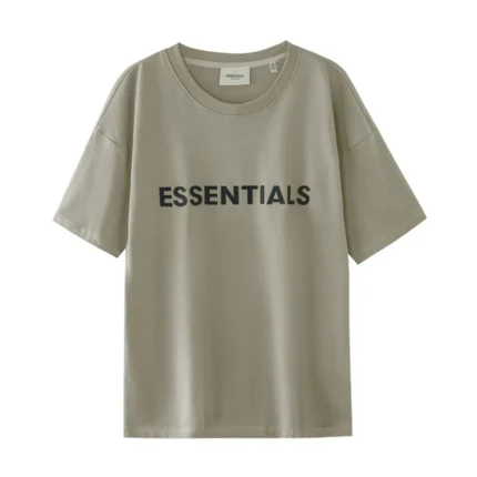 Fear Of God Essentials Front Logo T-shirt - Gray Olive