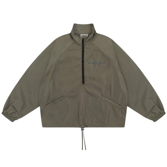 Fear Of God Essentials Print Taupe Half-Zip Track Jackets