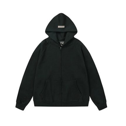 Fear of God Essentials 1977 Black Full Zip Hoodie