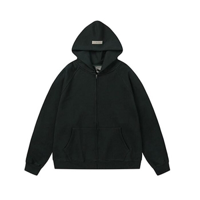 Fear of God Essentials 1977 Black Full Zip Hoodie