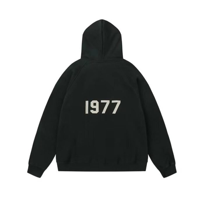 Fear of God Essentials 1977 Black Full Zip Hoodie