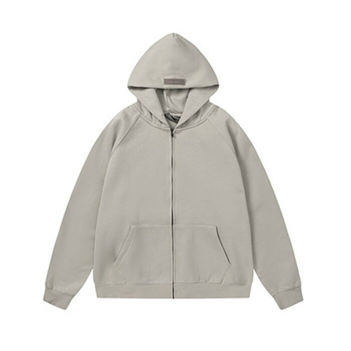 Fear of God Essentials 1977 Taupe Full Zip Hoodie