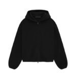 Fear of God Essentials Brushed Hooded Bomber - Black