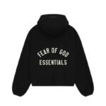 Fear of God Essentials Brushed Hooded Bomber - Black
