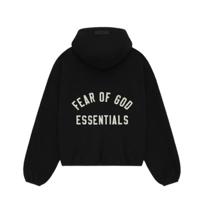 Fear of God Essentials Brushed Hooded Bomber - Black