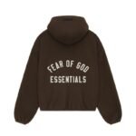 Fear of God Essentials Brushed Hooded Bomber - Brown