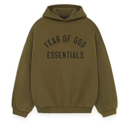 Fear of God Essentials Fleece Olive Hoodie