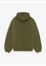 Fear of God Essentials Fleece Olive White Hoodie