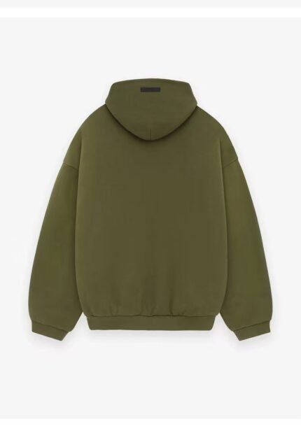 Fear of God Essentials Fleece Olive White Hoodie