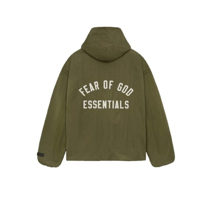 Fear of God Essentials Hooded Coaches Jacket – Green