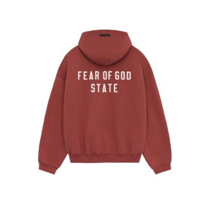 Fear of God Essentials State Fleece Zip Hoodie – Red