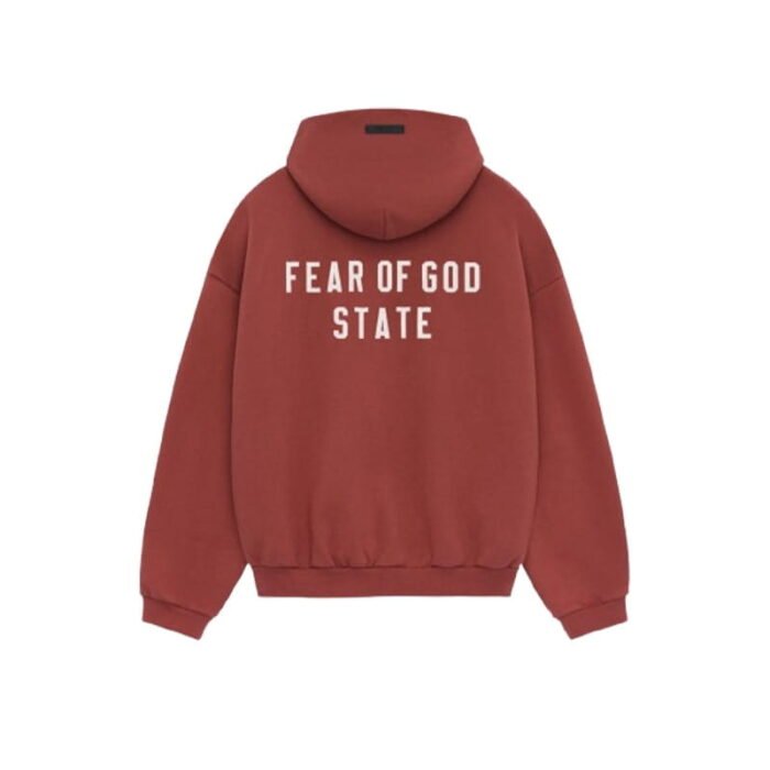 Fear of God Essentials State Fleece Zip Hoodie – Red