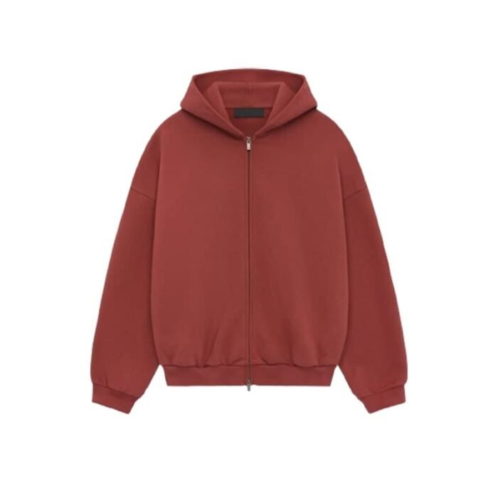 Fear of God Essentials State Fleece Zip Hoodie – Red