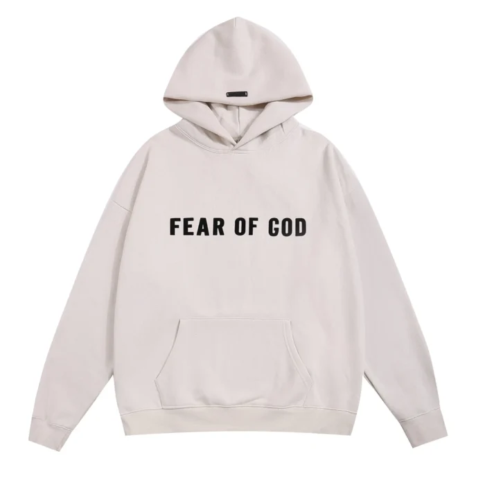 Fear of God Front Logo Hoodie – Light Beige