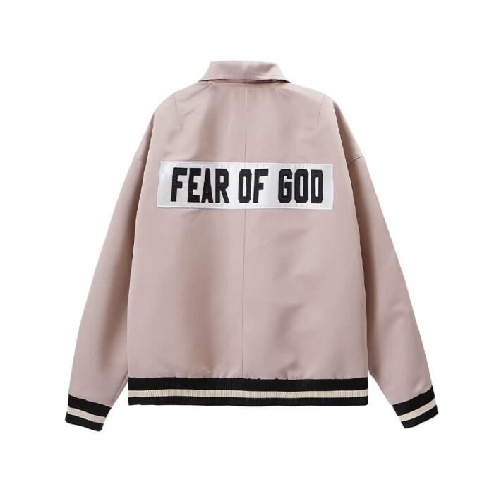 Fear of God Satin Baseball Coach Jacket – Pink