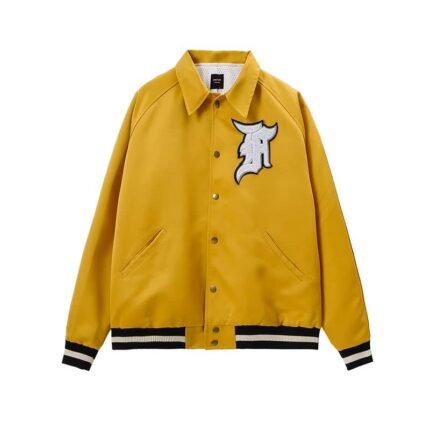 Fear of God Satin Baseball Coach Jacket – Yellow